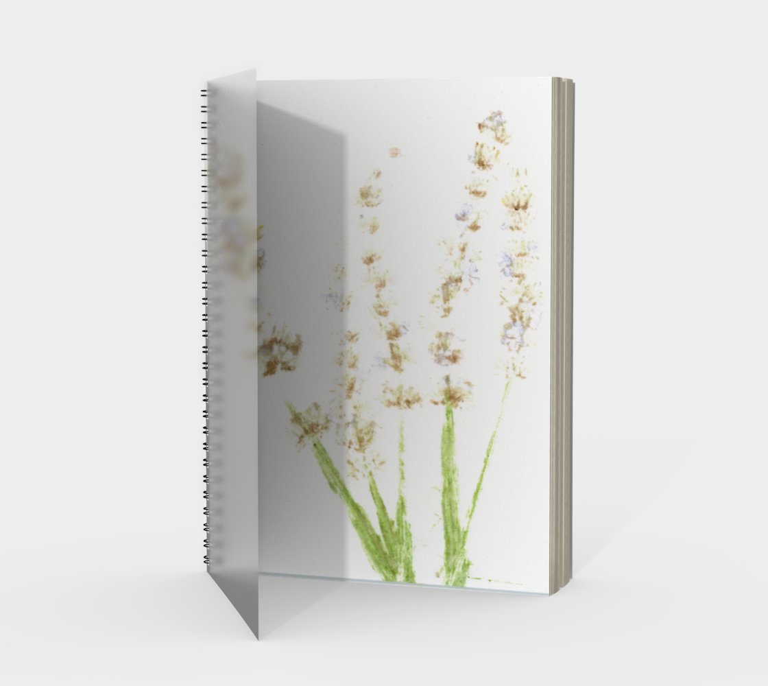 Aperçu de Spiral Notebook * Floral Journal * Flowered Artist Pad * Lavender Watercolor Impressions Portrait