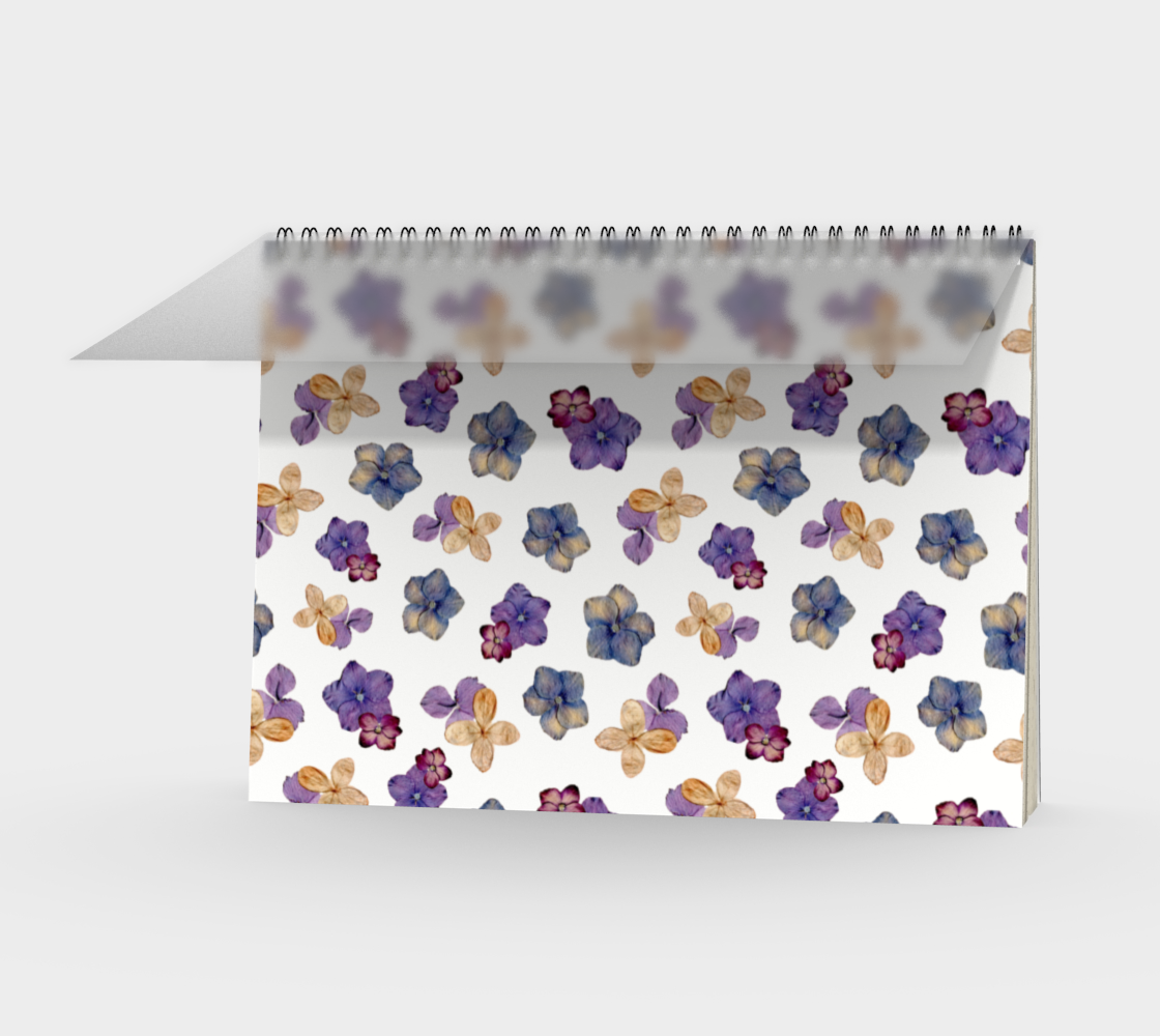Aperçu de Spiral Notebook * Abstract Floral Garden Journal * Art Paper Pad * Artist Sketch Book * Purple Pink Raining Hydrangea
