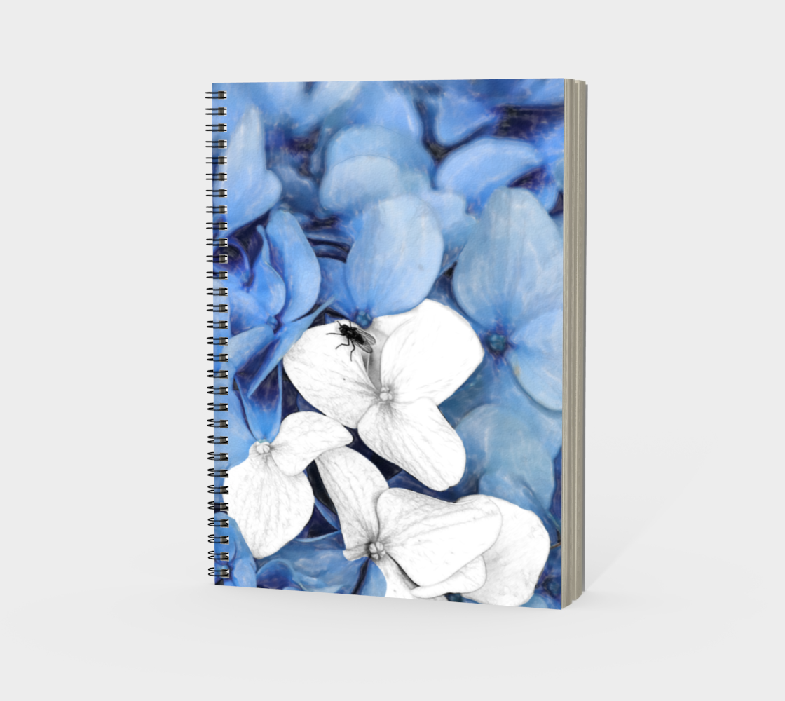 Country Fly Blue Hydrangea Watercolor preview #3