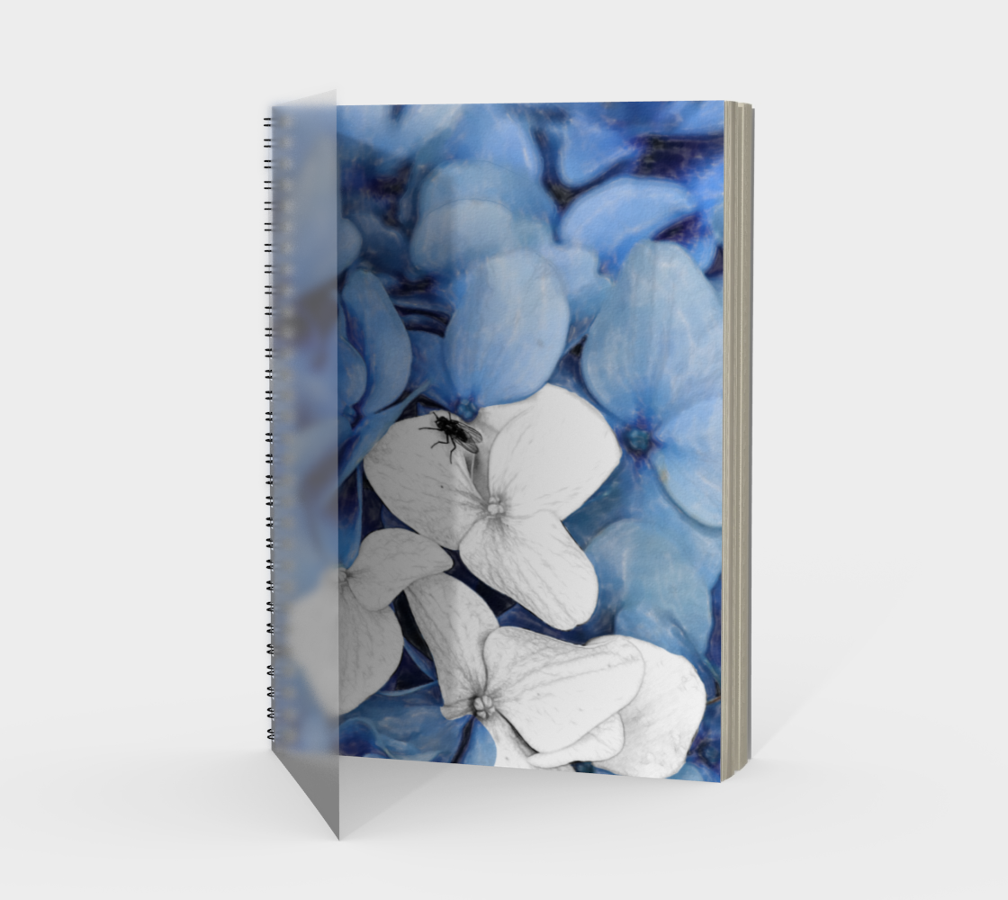 Country Fly Blue Hydrangea Watercolor preview #1