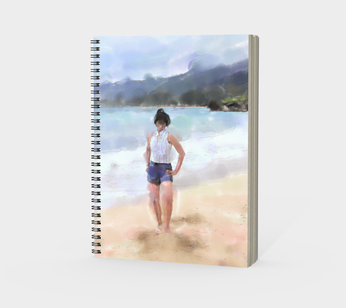 Woman on the Beach Watercolor preview #3
