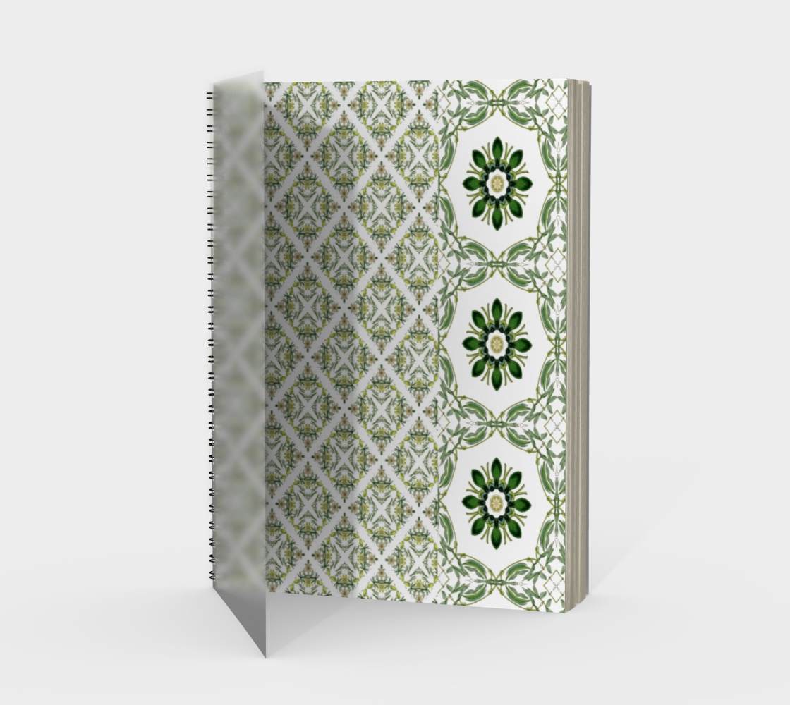 Aperçu de Green Floral Spiral Notebook