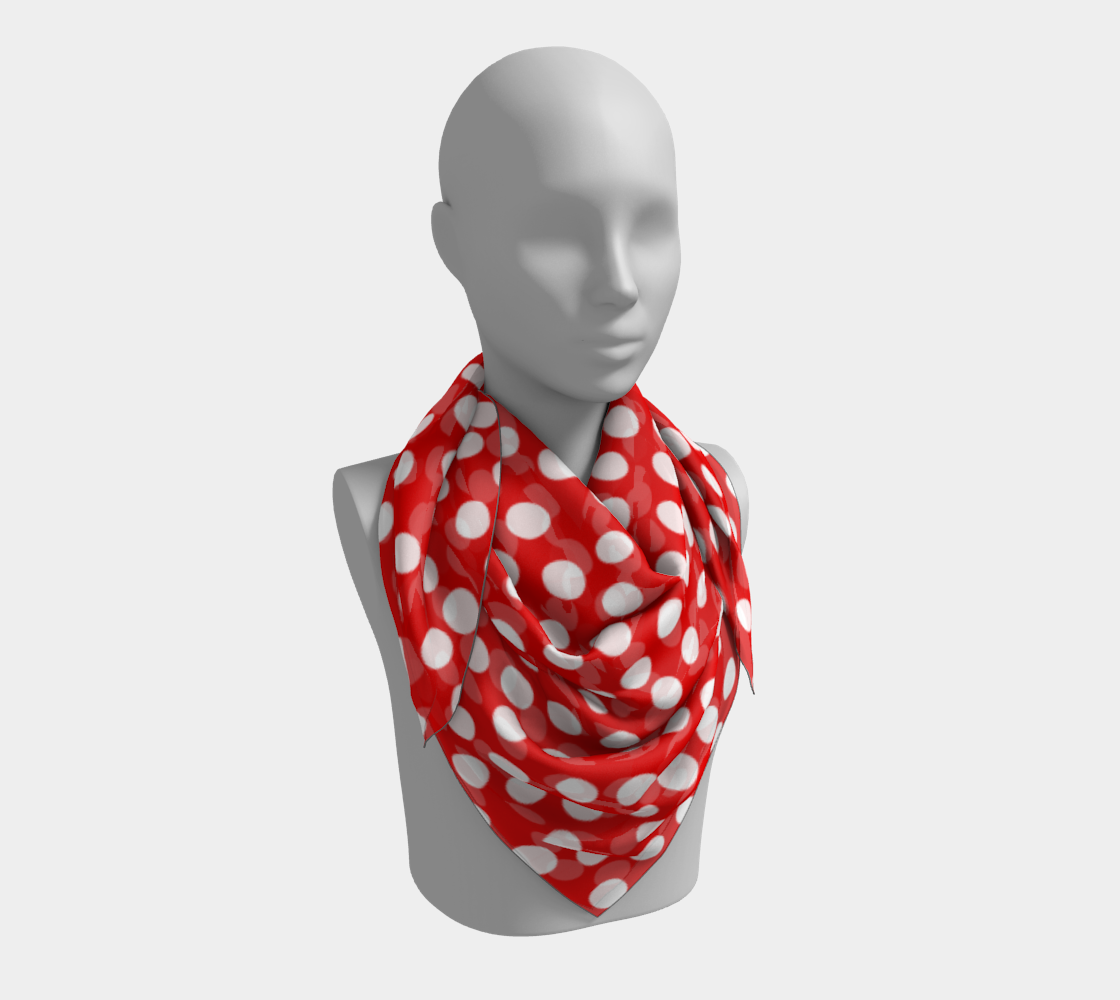 Aperçu de All About the Dots Square Scarf - Red #3