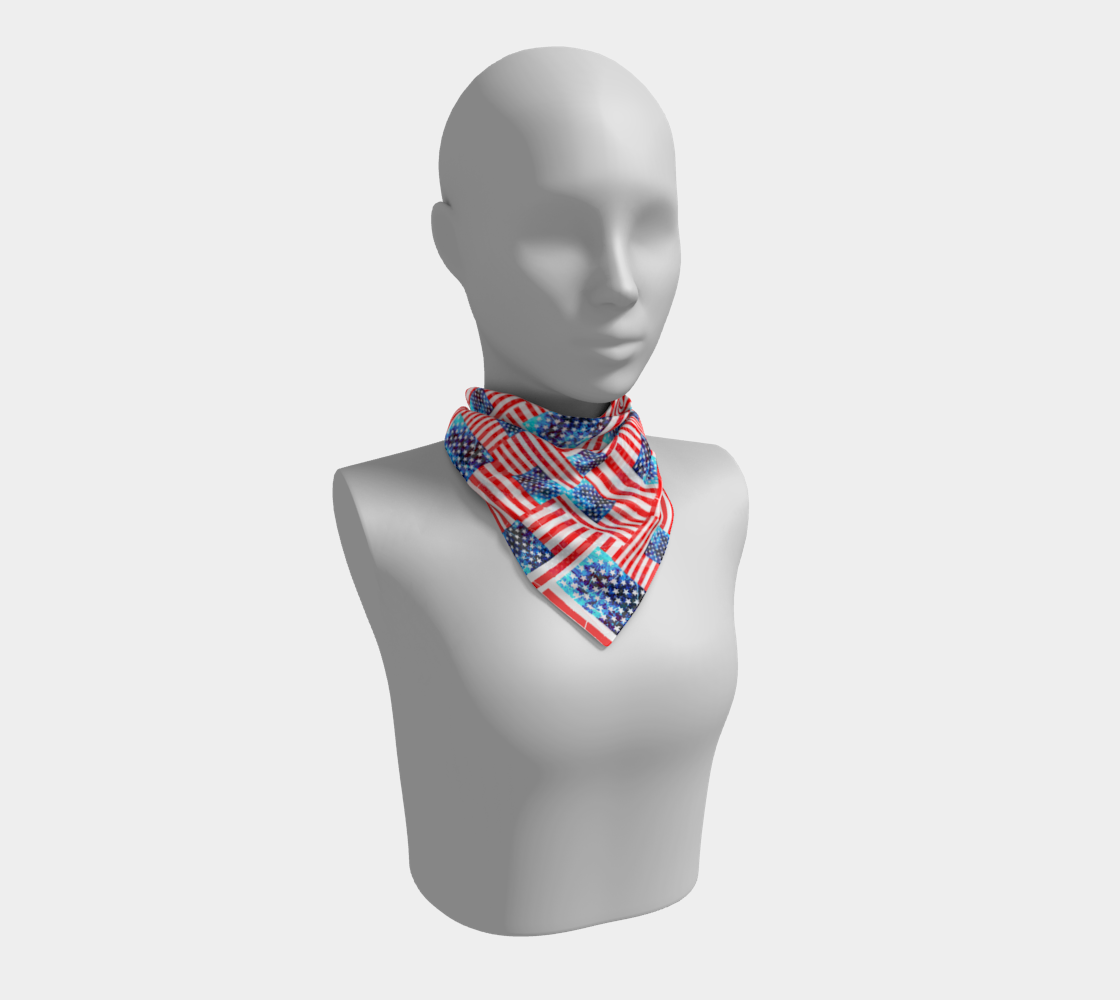 USA Flag Mix Up Square Scarf (post) preview
