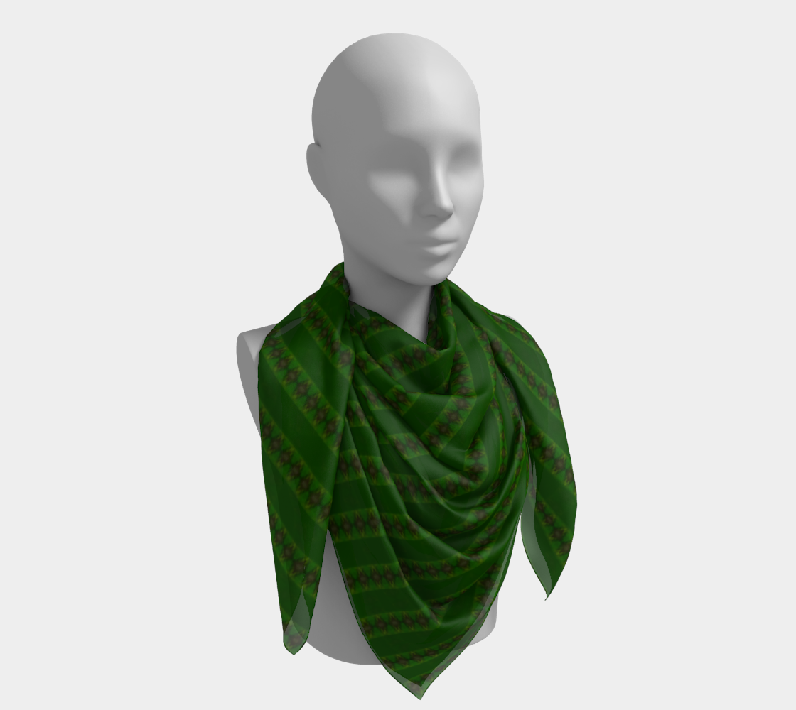 African Diagonal Green Flowers preview #4