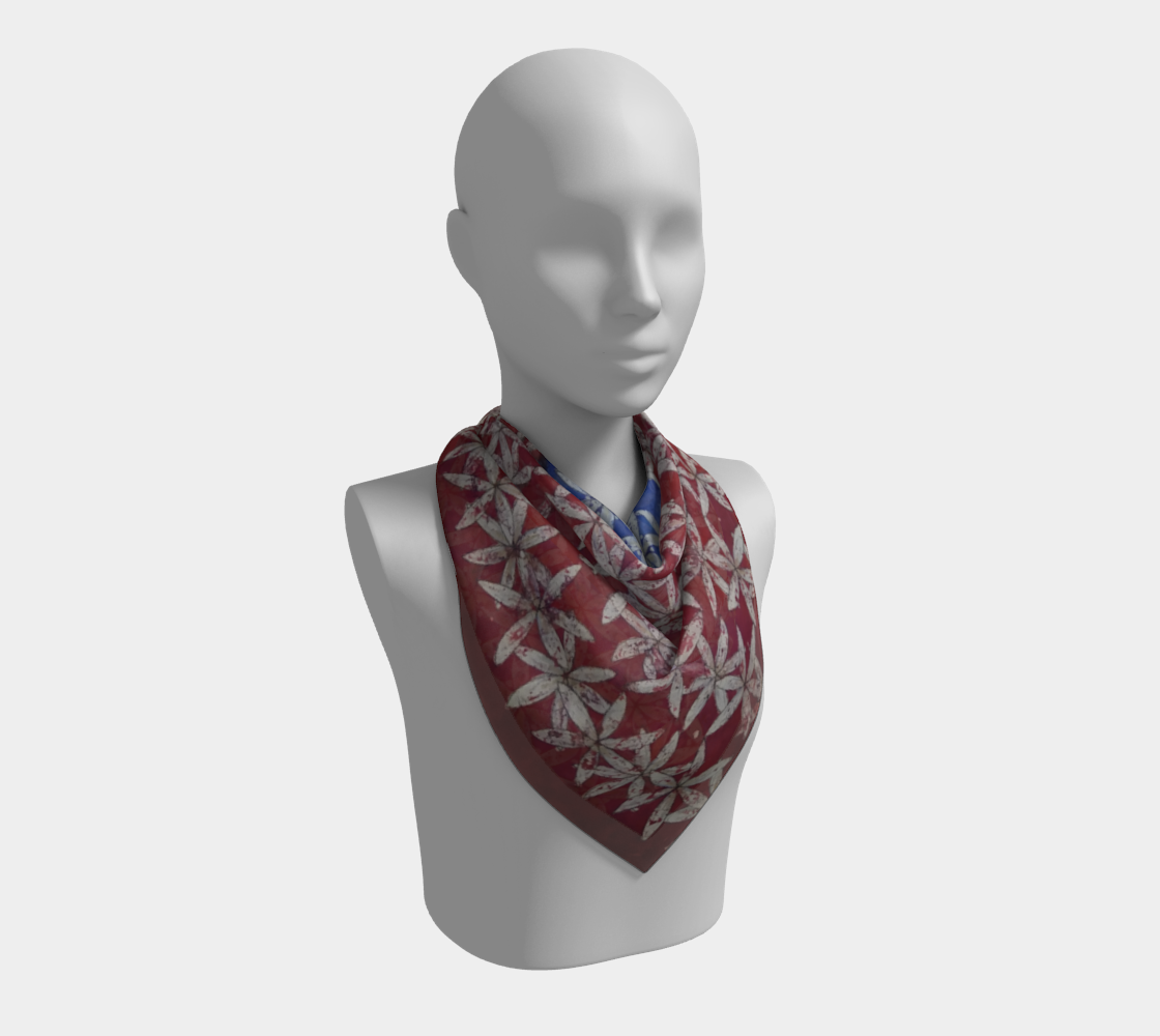Make America Bloom Again - Flag Inspired Red White & Blue Flower of Life Square Scarf preview #2