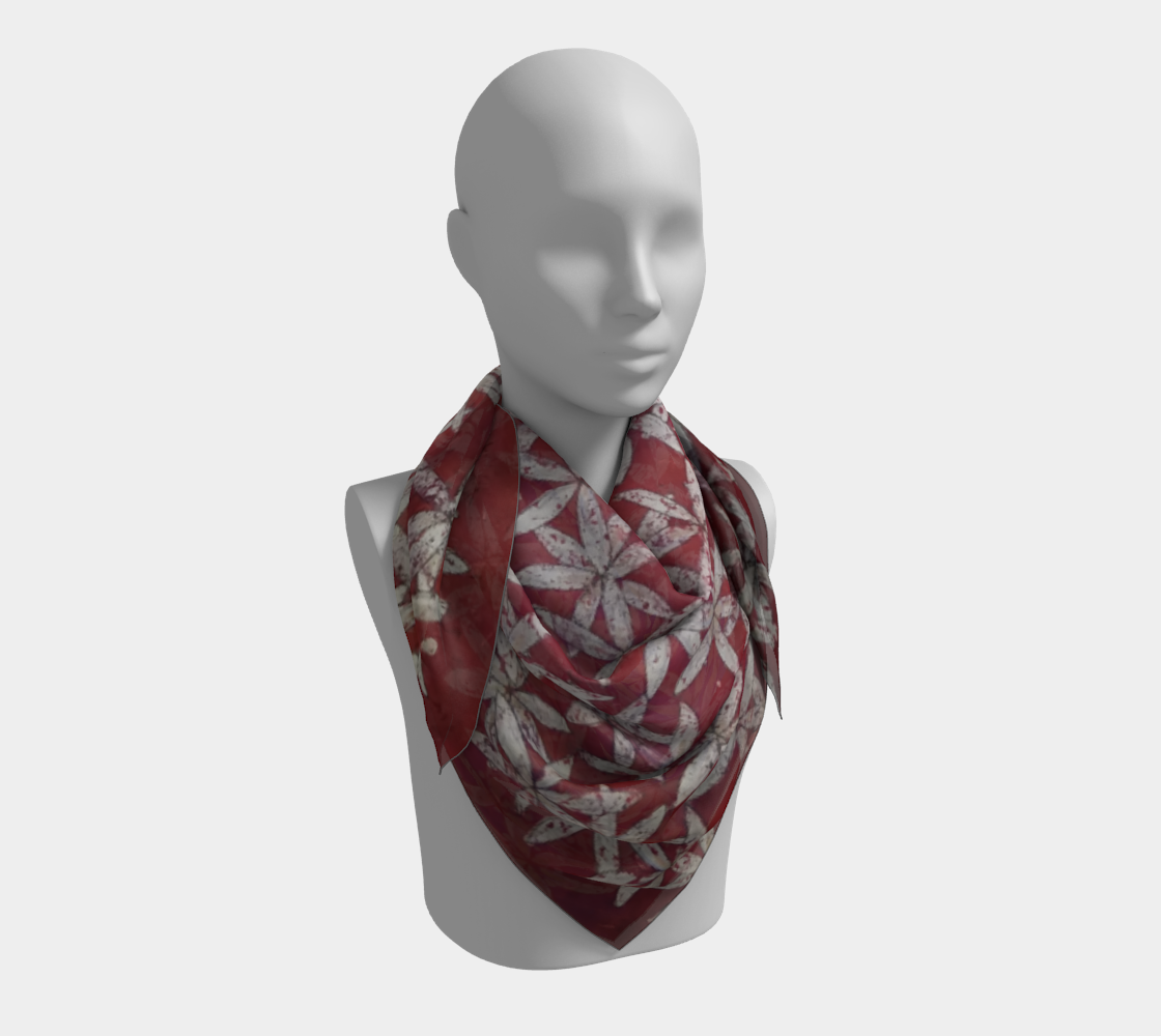 Make America Bloom Again - Flag Inspired Red White & Blue Flower of Life Square Scarf preview #3