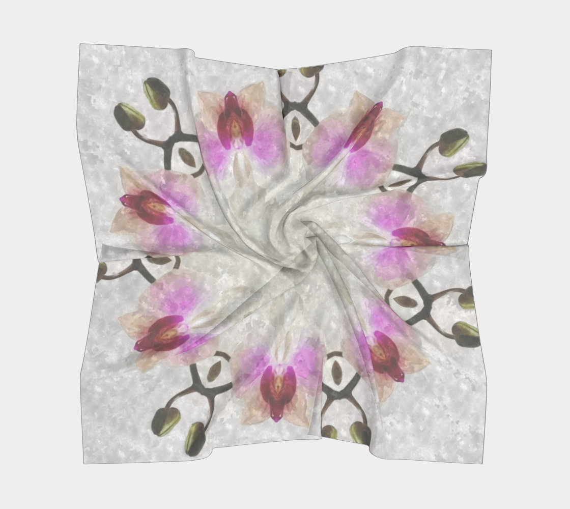 Aperçu de Foulard carré Abstrait Orchidée #5