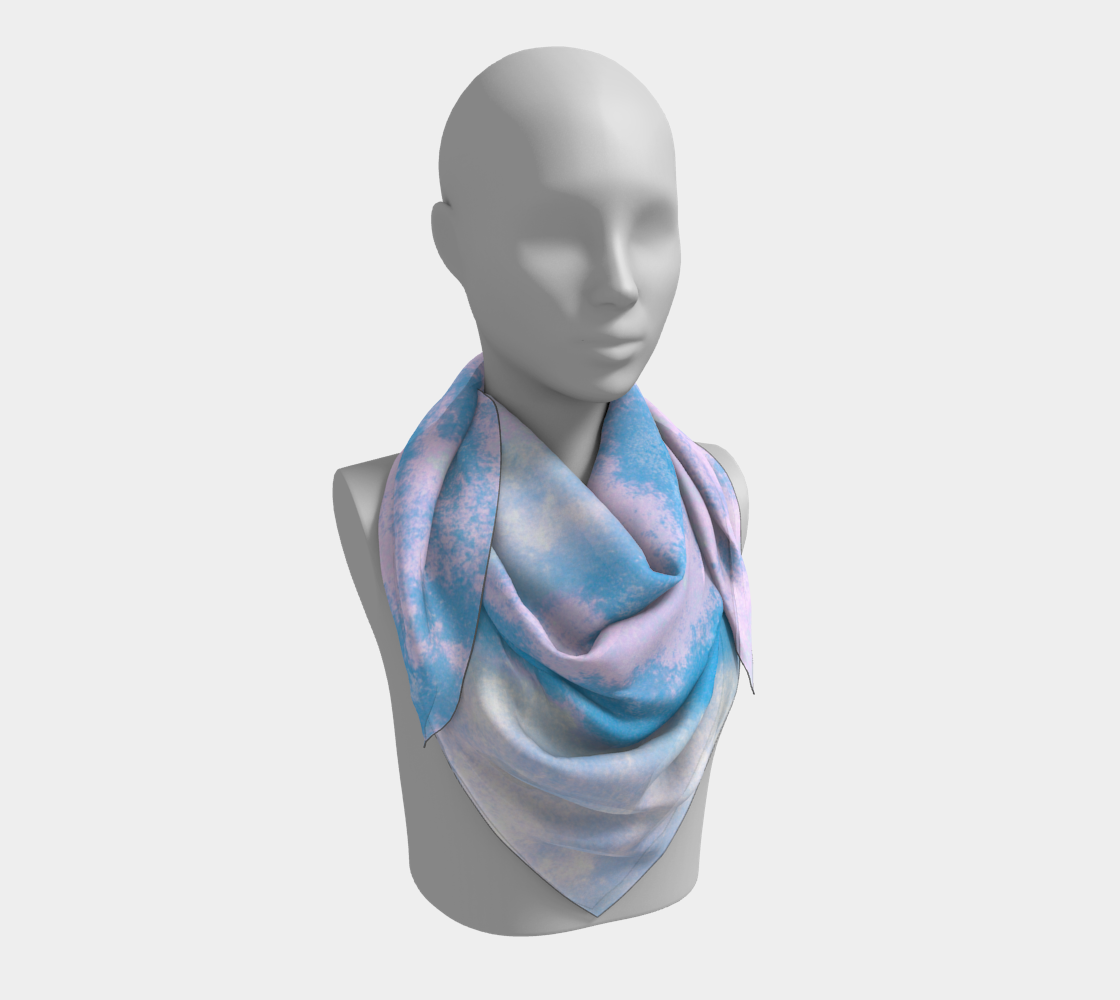 Aperçu 3D de Foulard Carré Dégradé Bleu/Rose
