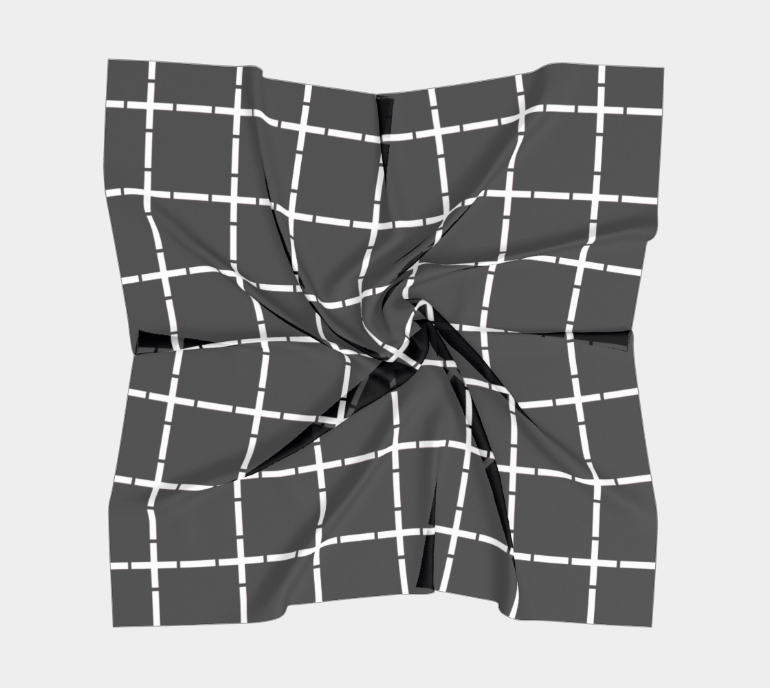 Foulard carré Carreaux Blanc/Noir Miniature #6