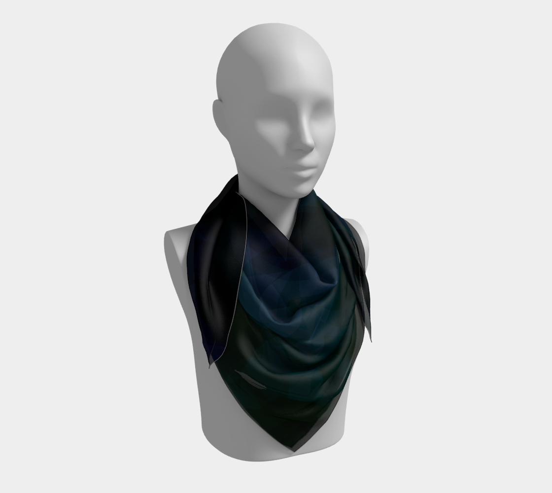 Aperçu 3D de Foulard carré Noir/Bleu