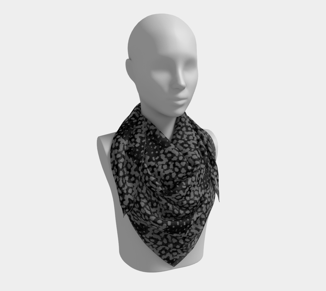 Aperçu 3D de Foulard carré Abstrait Formes Noir/Gris