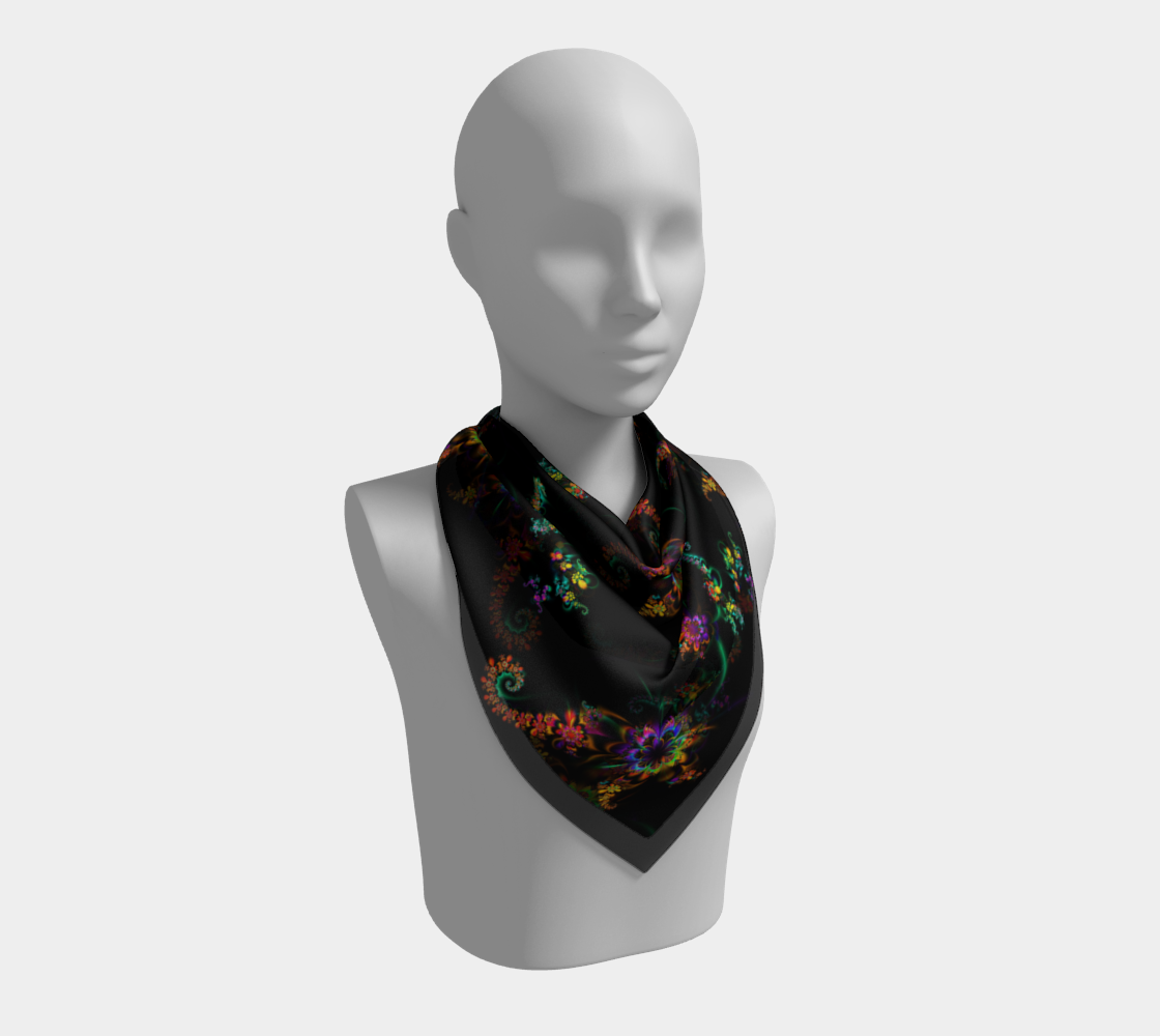 Decorative Flower Design on Black preview #2