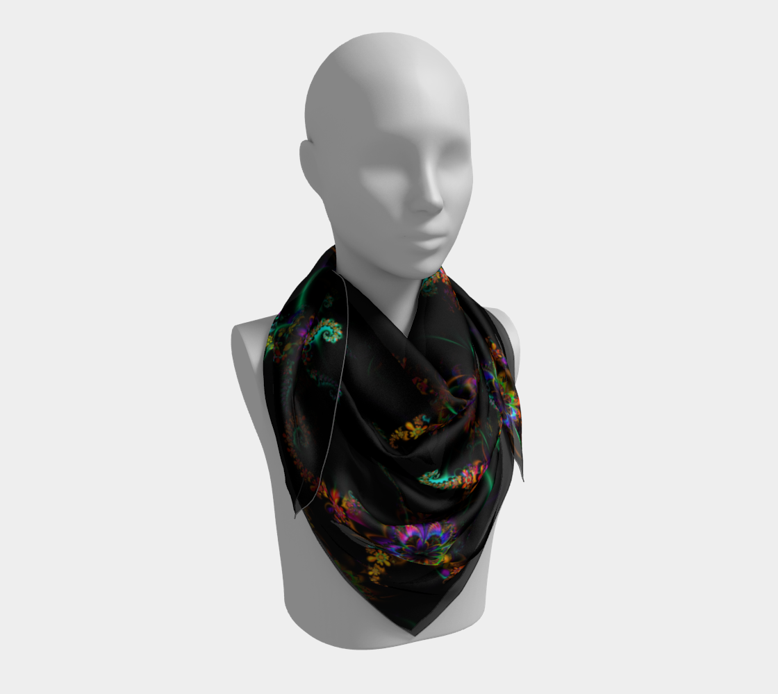 Decorative Flower Design on Black preview #3