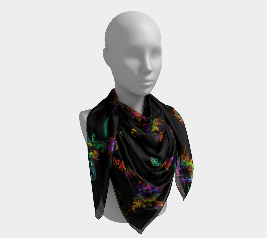 Decorative Flower Design on Black preview #4