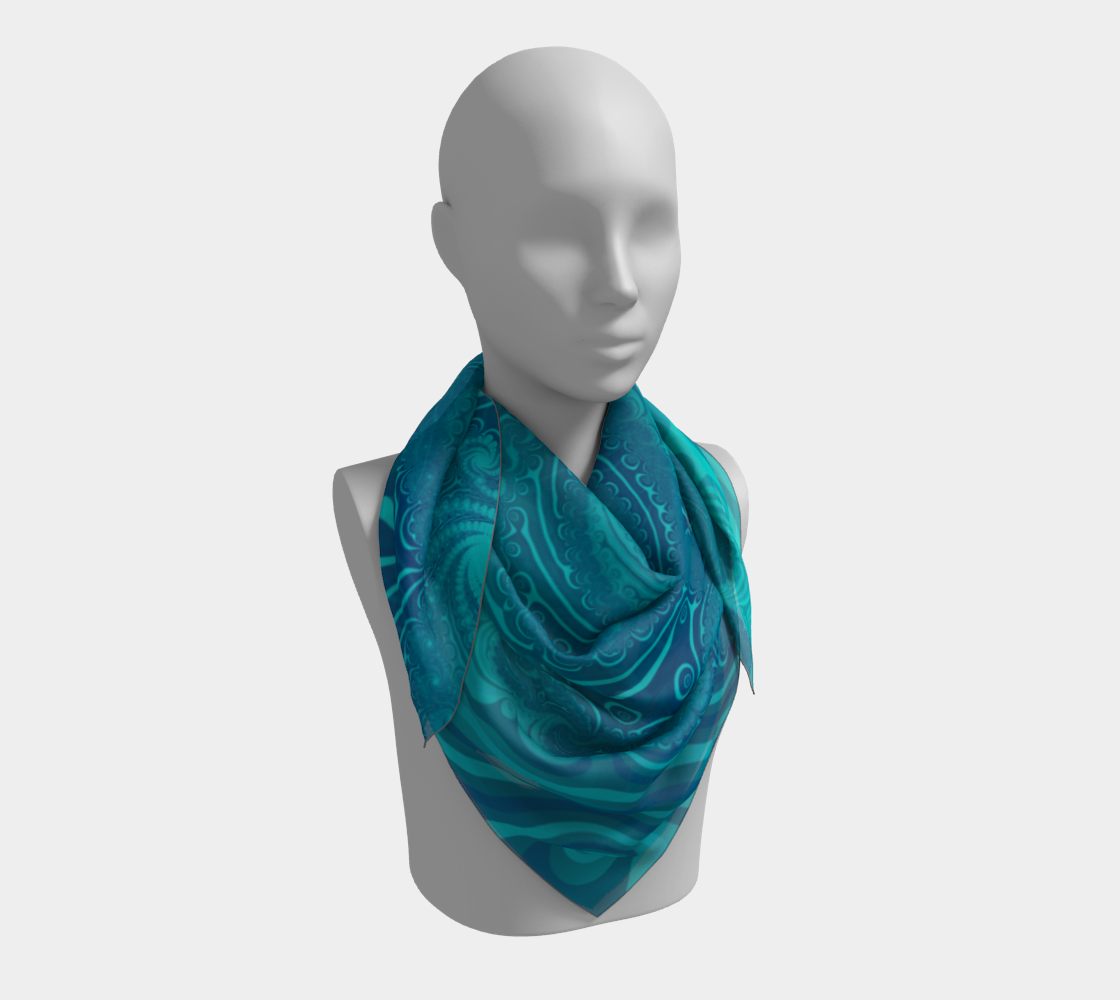 Ocean Waves Turquoise Blue preview #3