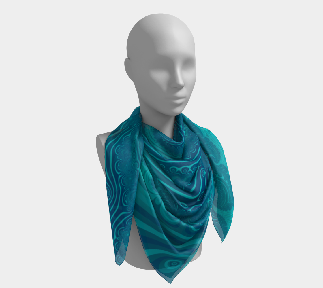 Ocean Waves Turquoise Blue preview #4