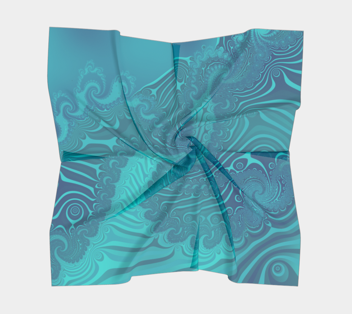 Ocean Waves Turquoise Blue preview #5