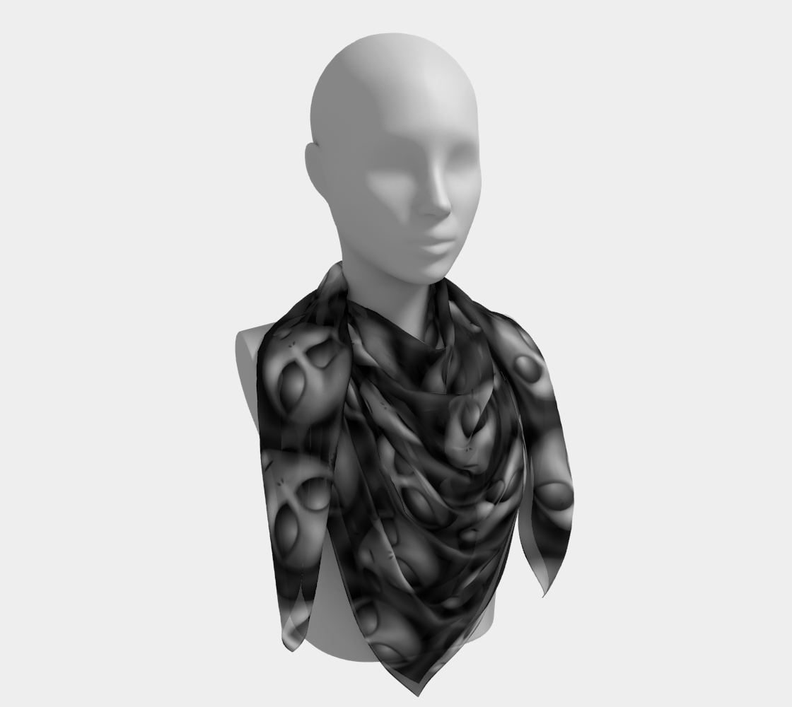 Grey Aliens Face Pattern on Black preview #4