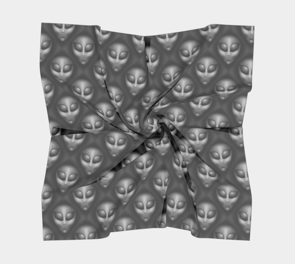 Grey Aliens Face Pattern on Black preview #5