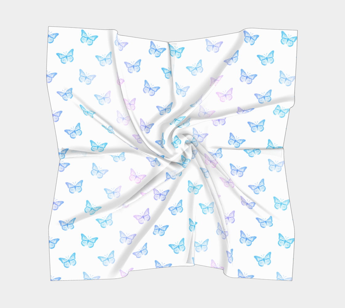 Butterflies Pattern in Blue White PInk preview #5