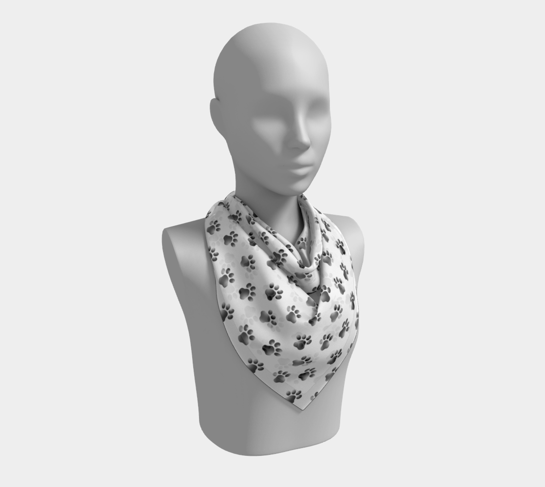 Animal Paw Prints Pattern Black and White preview #2