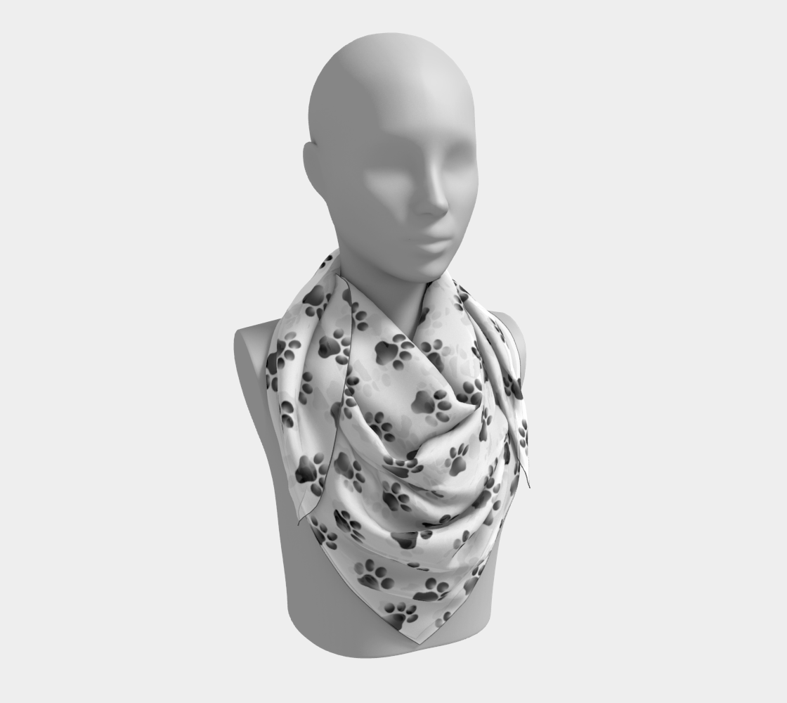 Animal Paw Prints Pattern Black and White preview #3
