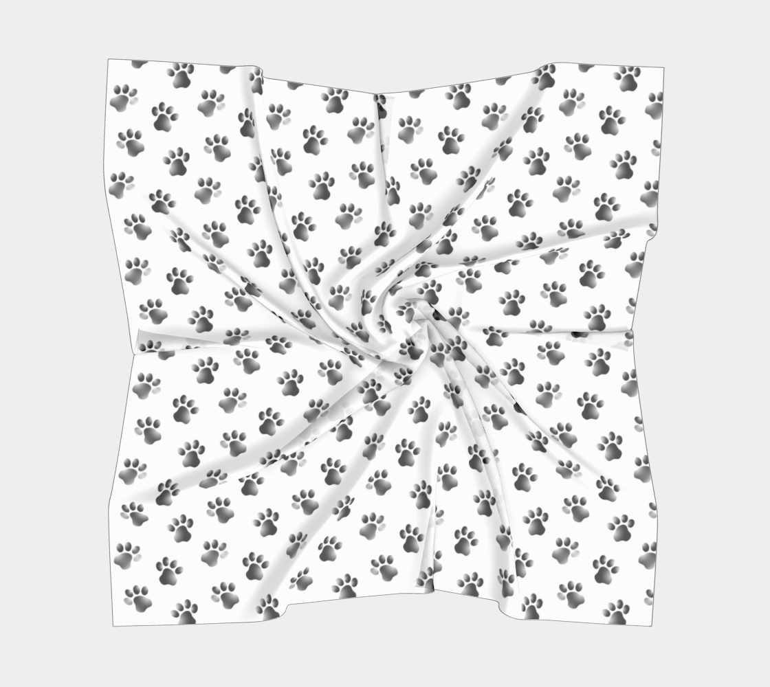 Animal Paw Prints Pattern Black and White preview #5