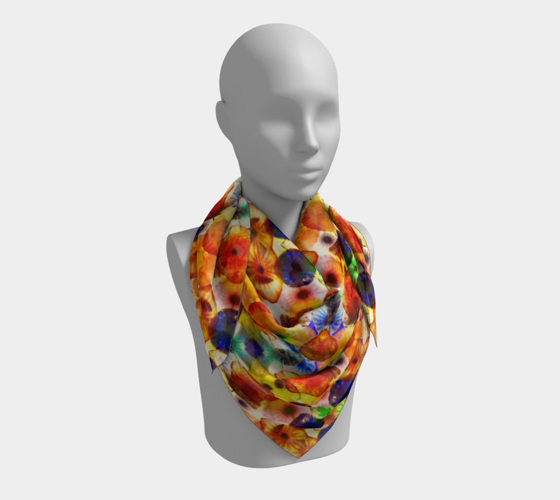 Fragile Flowers 4 Large Silk Scarf preview #3