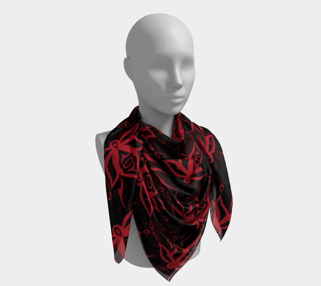 Black and Red Lotus Scarf preview #4