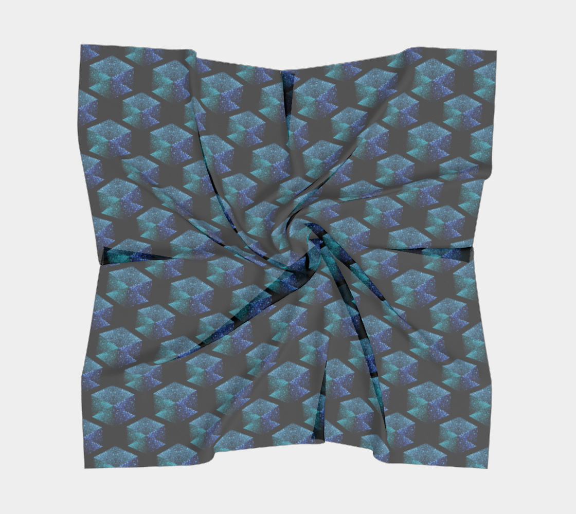 Aqua blue sparkles diamond geometric pattern on black Miniature #6