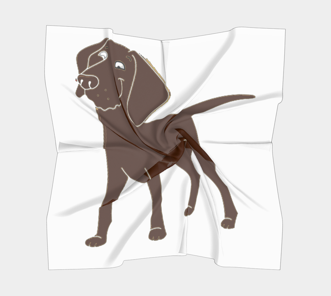 Labrador Retriever chocolate cartoon square scarf preview #5