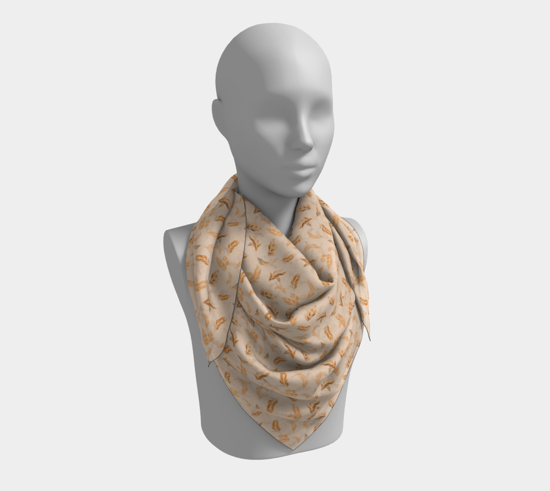 Gold grasses square scarf 3D preview