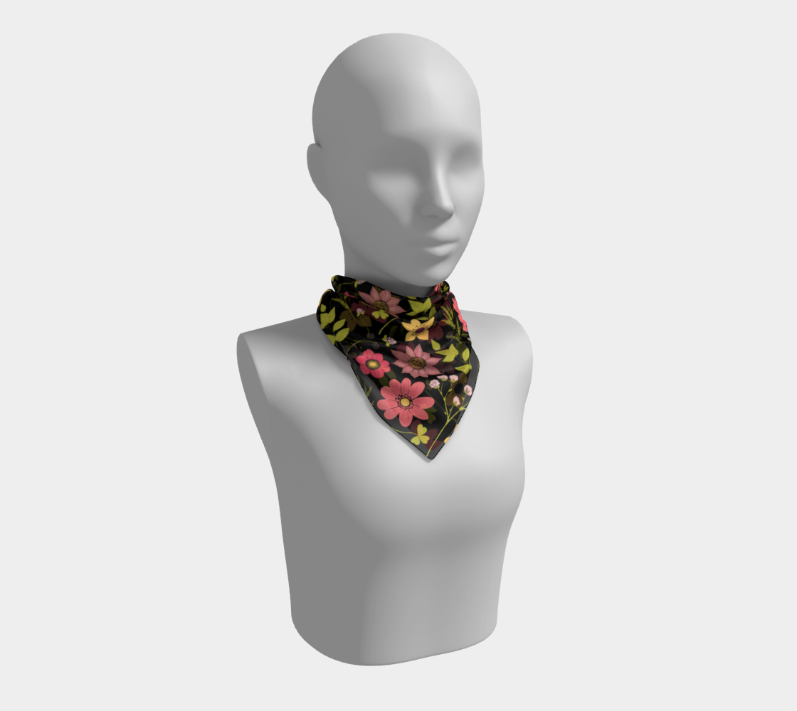 Pink & Yellow Blooms Square Scarf preview