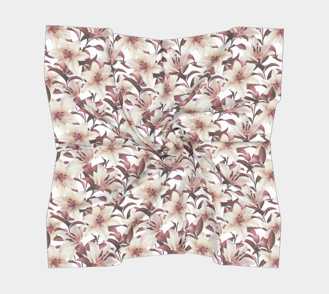 Lilies on white. Floral pattern Miniature #6