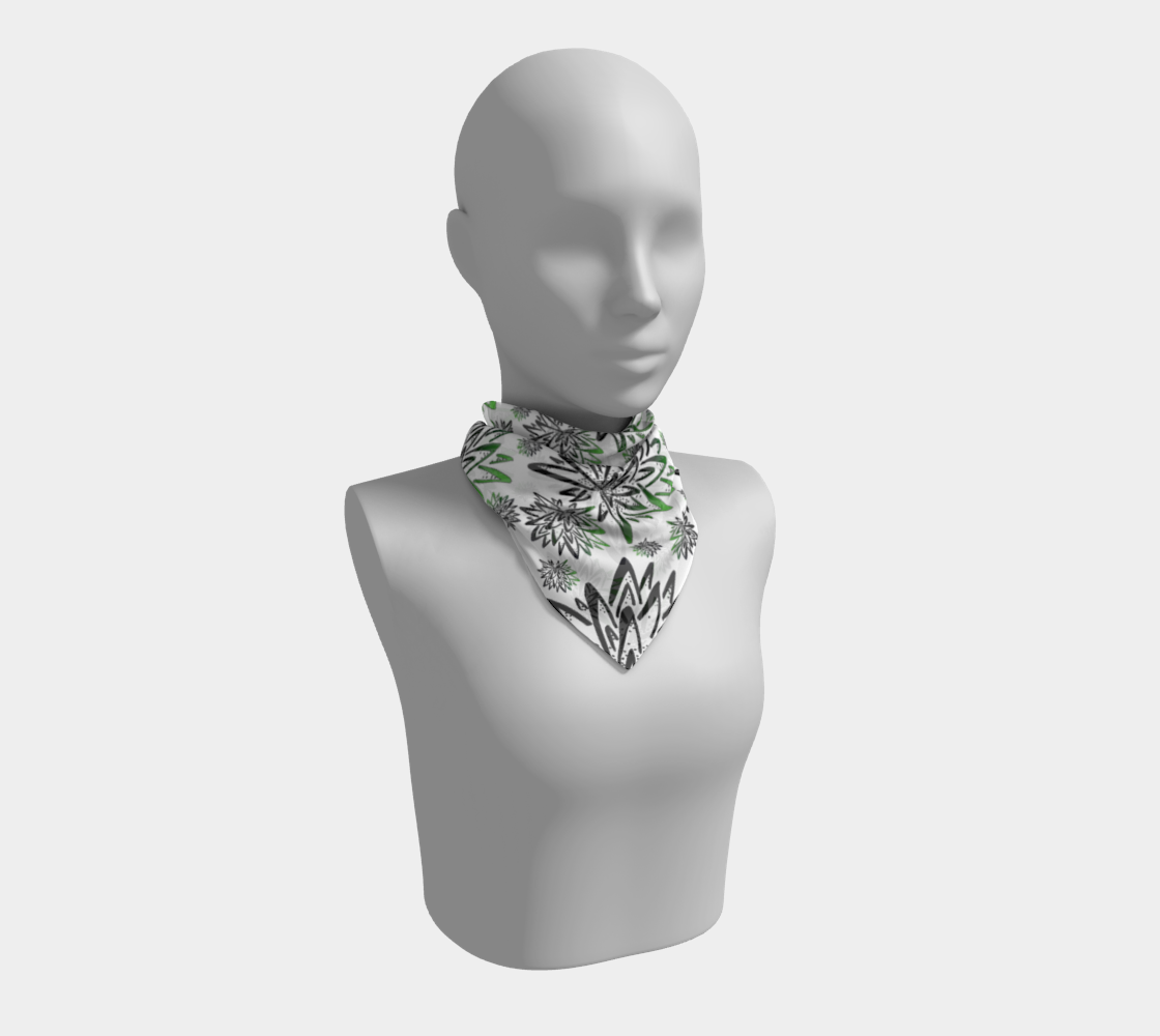 Aperçu de Abstract Green Thistles Pattern Square Scarf #1