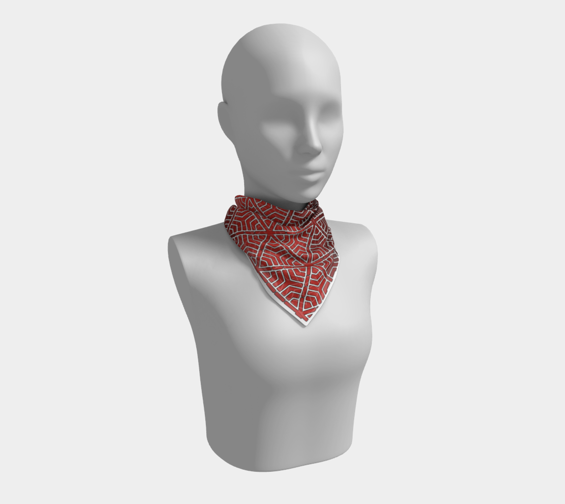 SplitHexagons1200 RedAlert SquareScarf preview