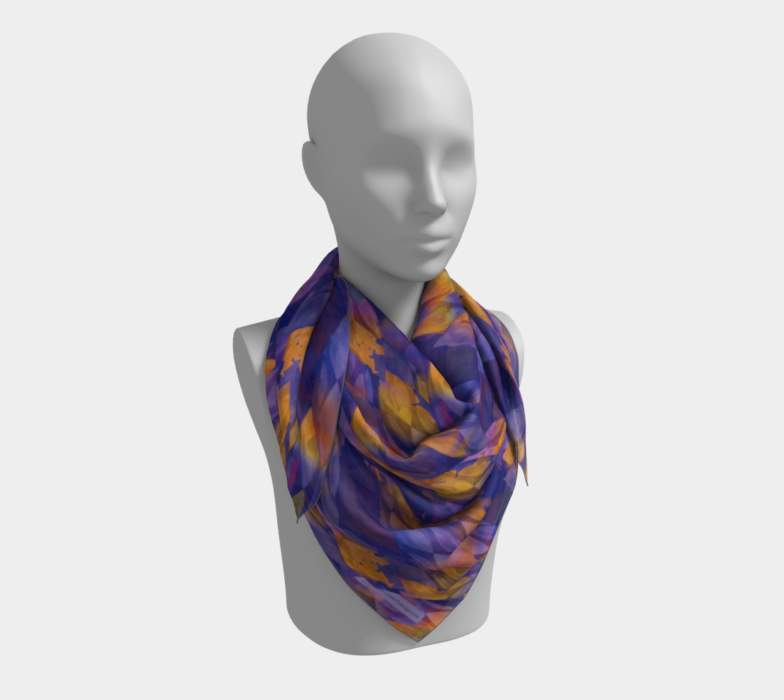 Square scarf large sunset waves preview #3
