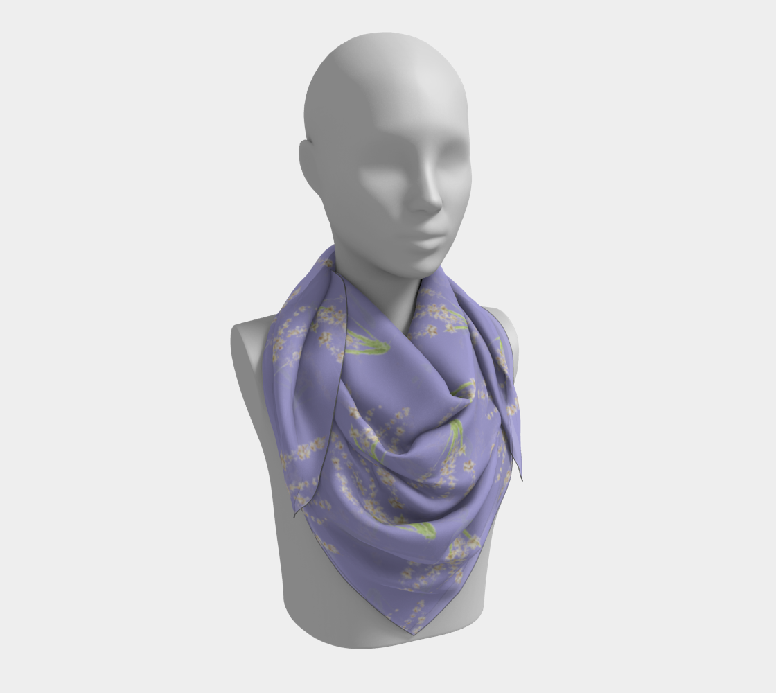 Aperçu de Square Scarf * Abstract Pale Purple Floral Silk Scarves * Lavender Watercolor Impressions #3