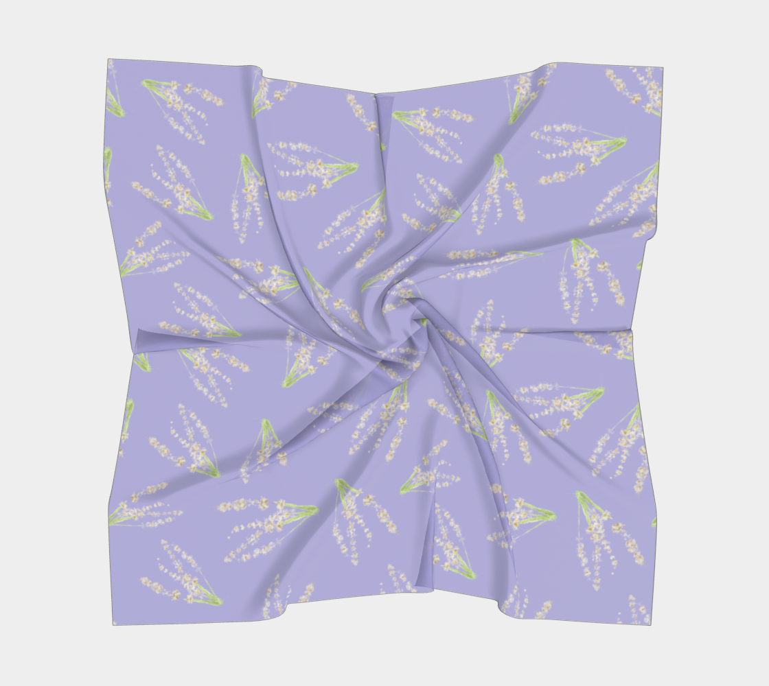 Aperçu de Square Scarf * Abstract Pale Purple Floral Silk Scarves *  Lavender Watercolor Impressions #5