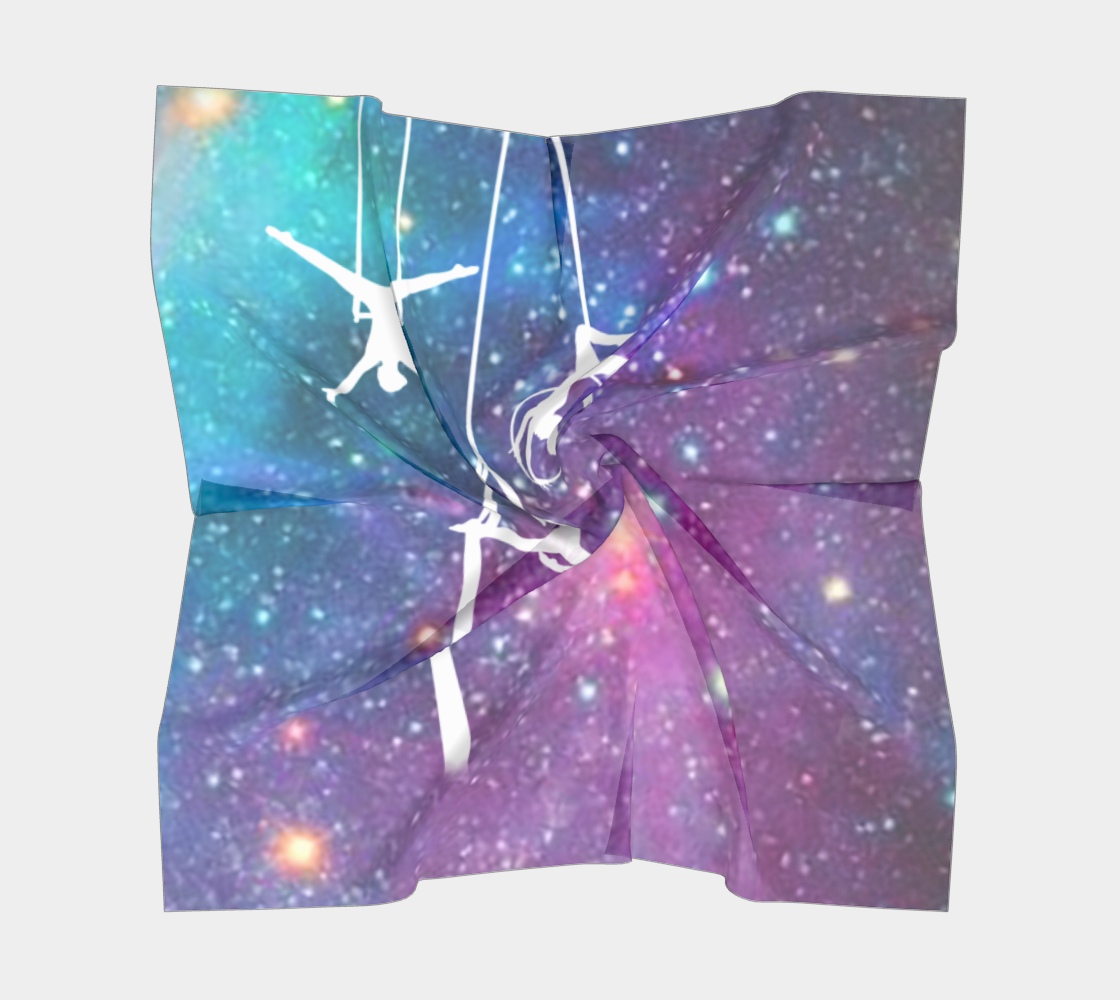 Aerial Stars Square Scarf Furoshiki Gift Wrap -Aerialists, Circus, Silks, Trapeze, Hoop preview #5