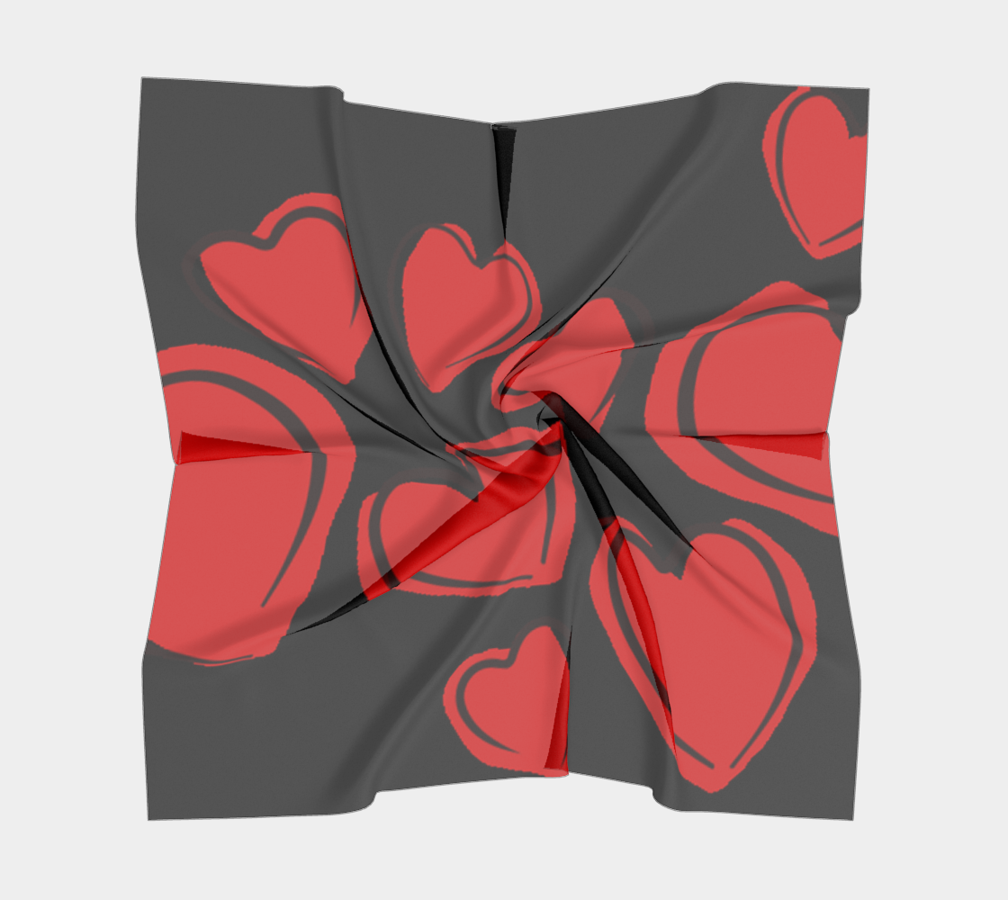 Scribbled Love  Valentines Day square scarf  Miniature #6