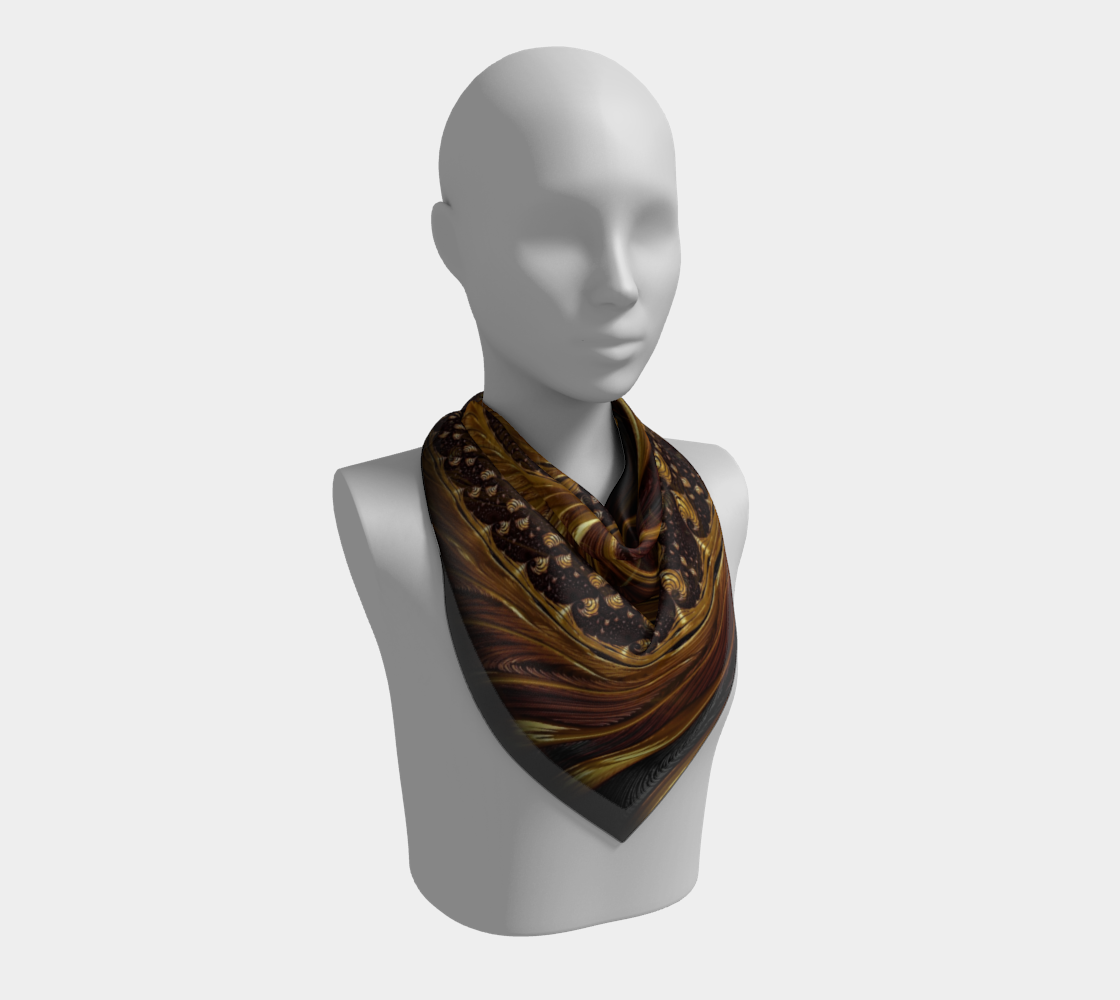 Aperçu de Shell fractal in brown square scarf  #2