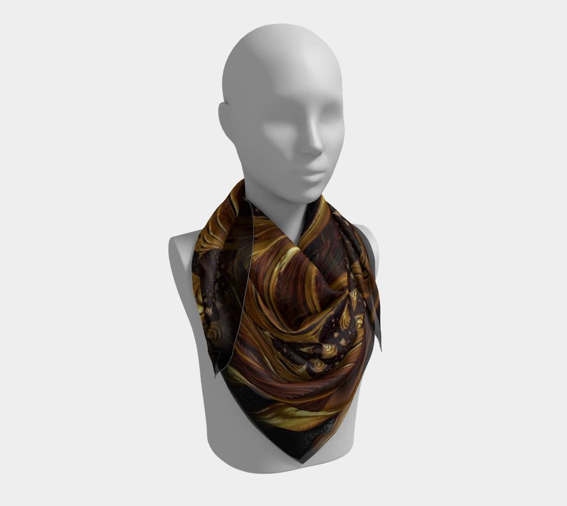 Aperçu 3D de Shell fractal in brown square scarf 