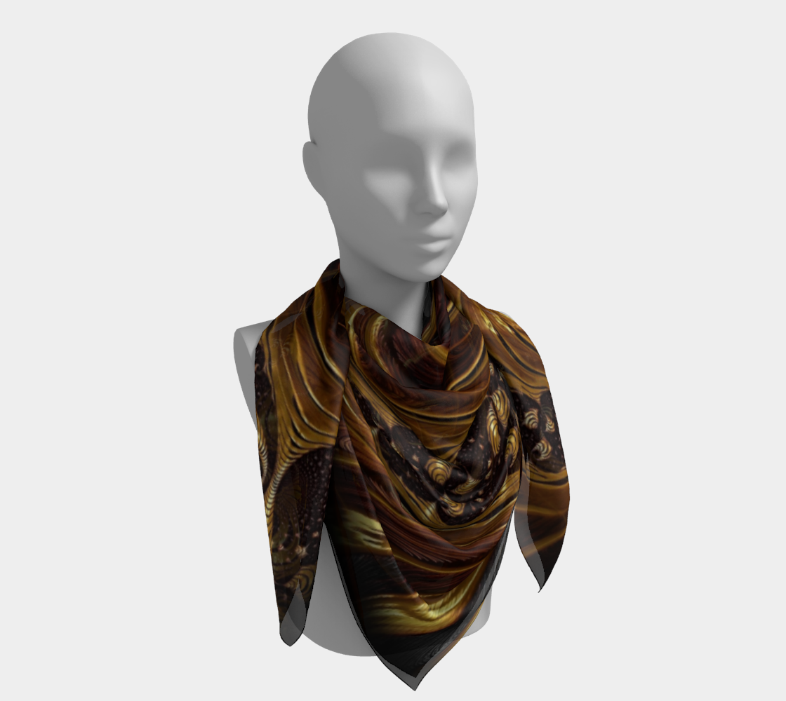 Aperçu de Shell fractal in brown square scarf #4
