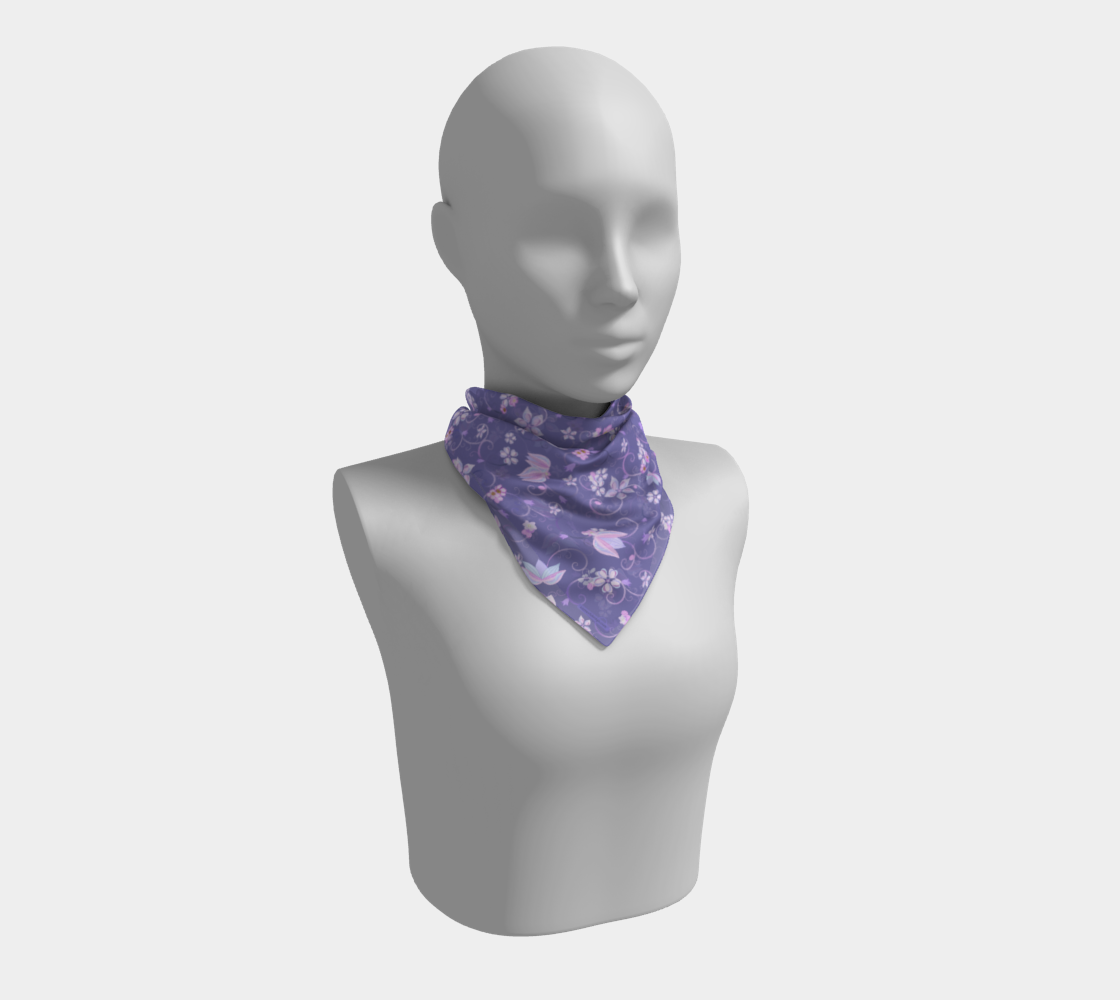 Square Scarf Windblown Flowers and Swirls preview