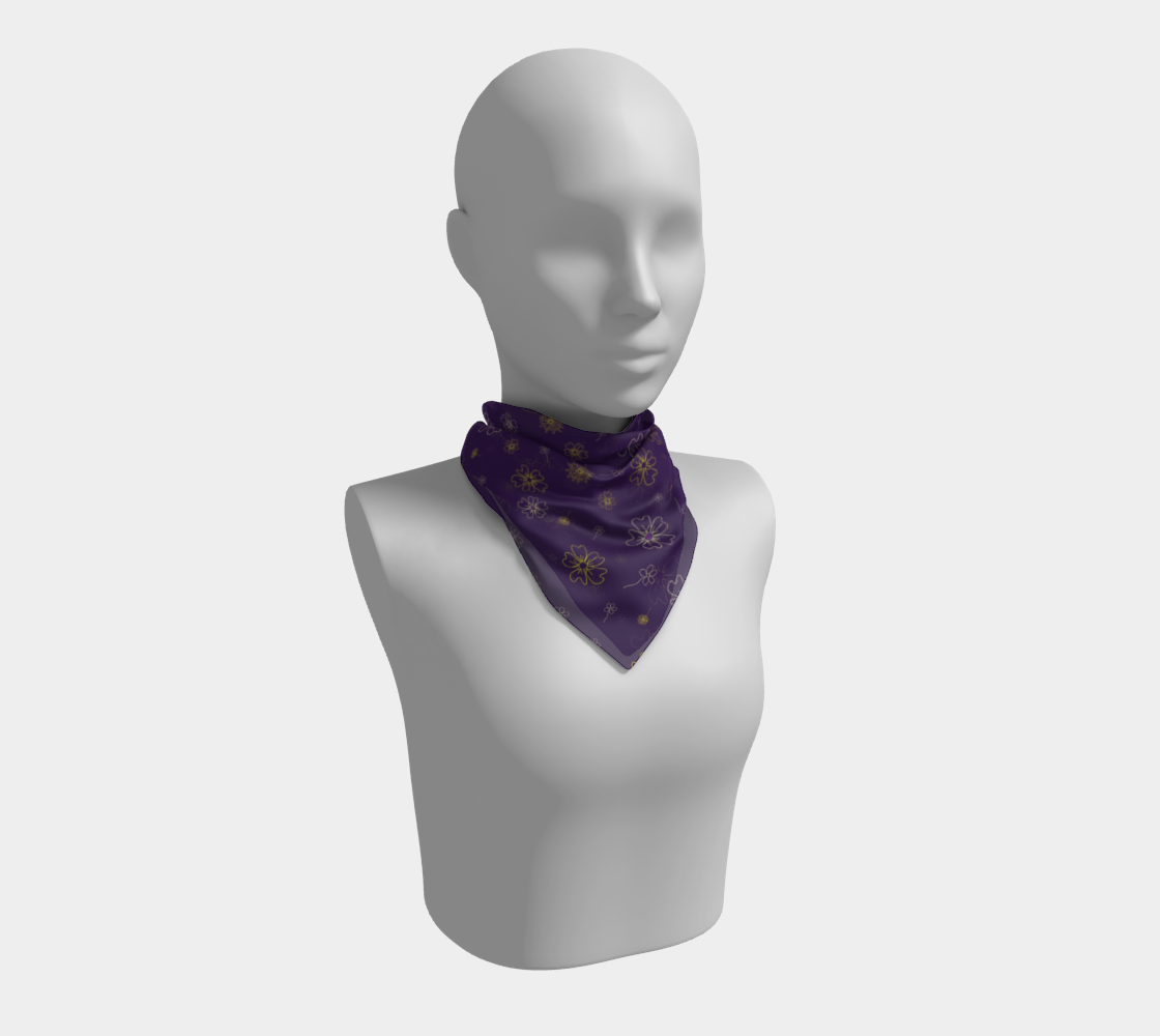 Charming Blooms on Grape Square Scarf preview