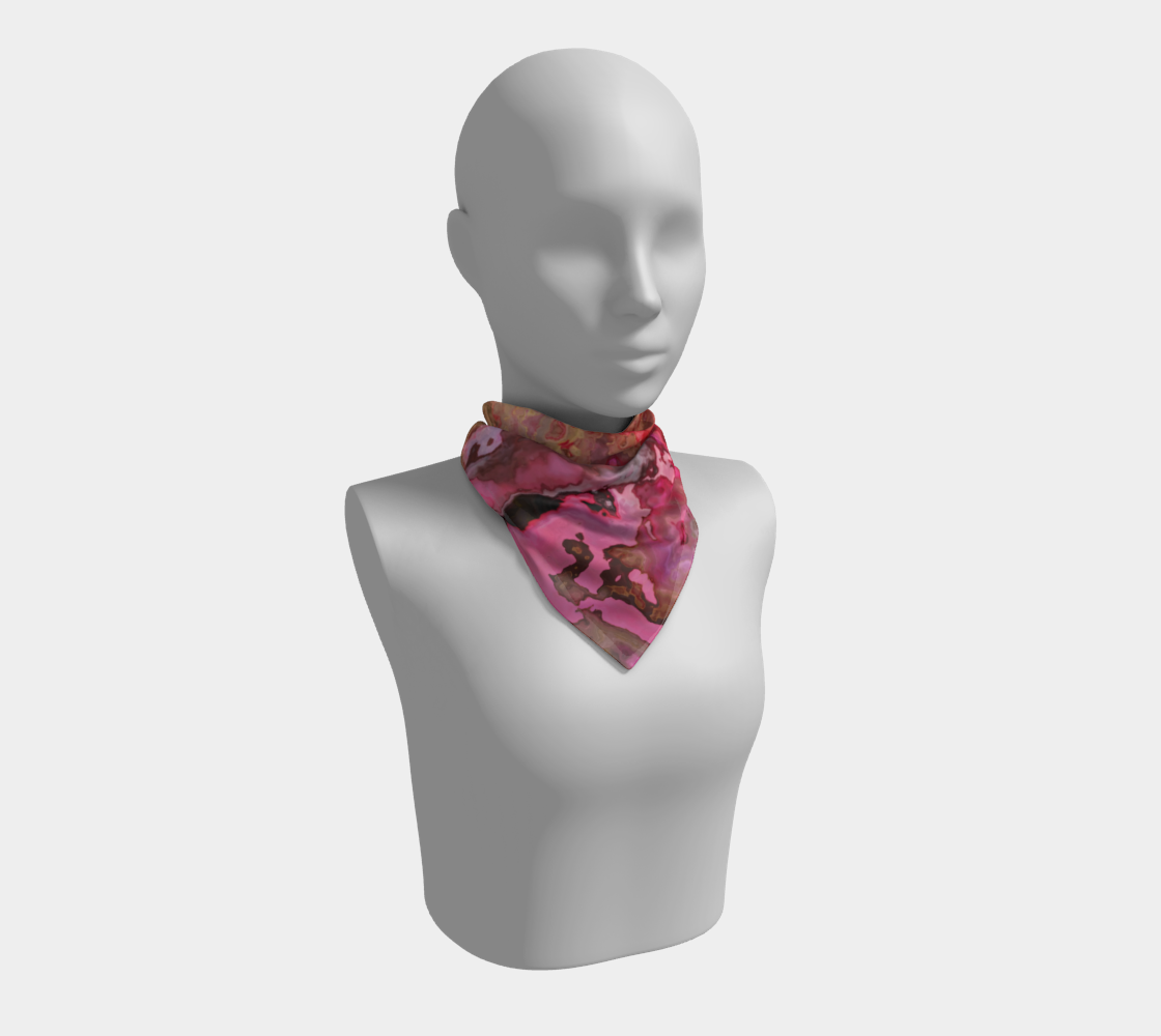 marble pink black square scarf preview