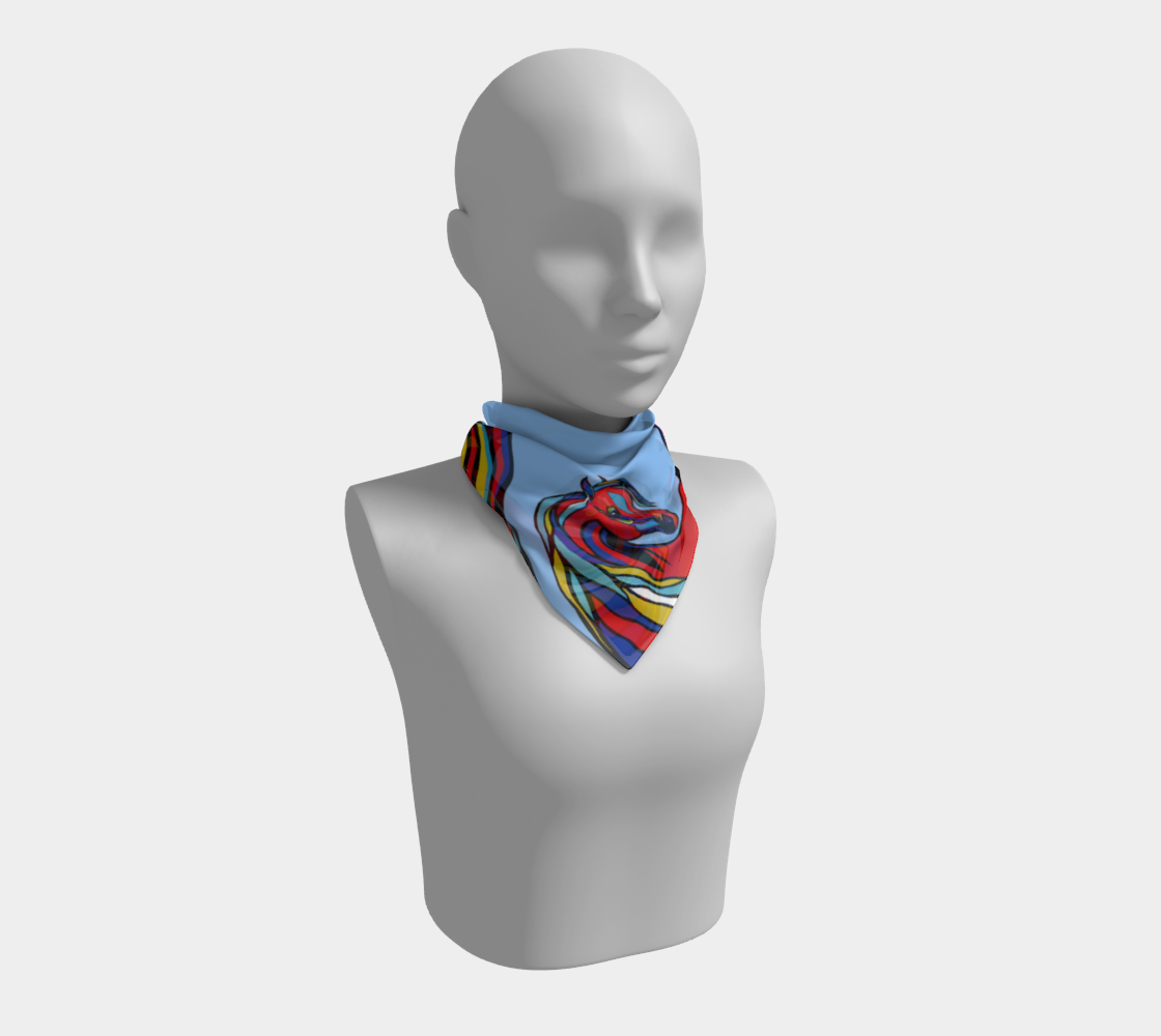 A Colorful Horse Blue Square Scarf preview