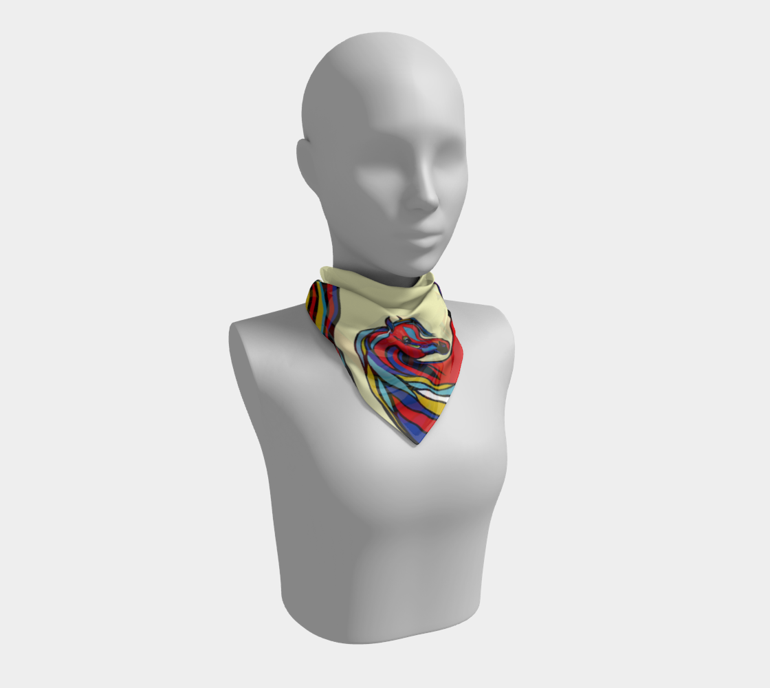 A Colorful Horse Yellow Square Scarf preview